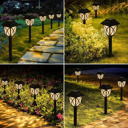 Outdoor Solar Lamp LED – Retro Solar Powered Lawn Light (Warm White) for Garden and Pathway(Pack of 6) – Buy Garden Light Online at FUTURKART