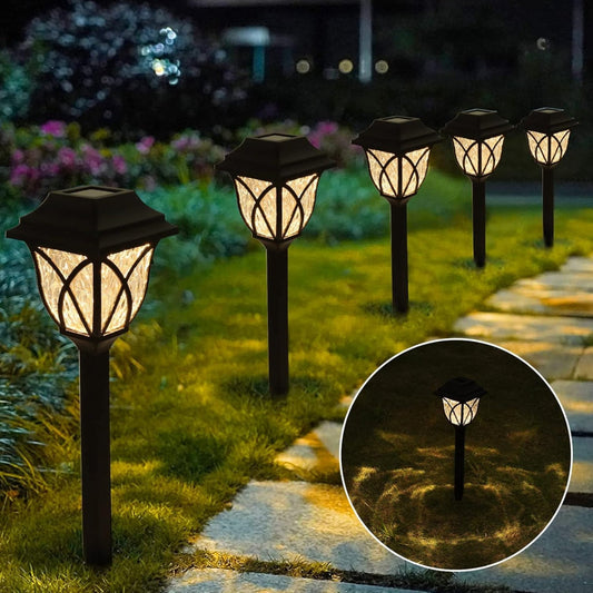 Outdoor Solar Lamp LED – Retro Solar Powered Lawn Light (Warm White) for Garden and Pathway(Pack of 6) – Buy Garden Light Online at FUTURKART