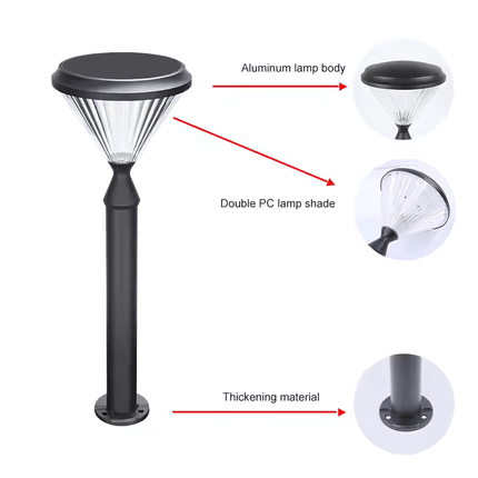 Premium Solar Bollard Light for Pathway & Landscape | Dual Color with Remote | Ground & Spike Mount | IP65 Aluminum Body – Buy Garden Light Online at FUTURKART