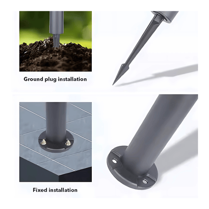 Premium Solar Bollard Light for Pathway & Landscape | Dual Color with Remote | Ground & Spike Mount | IP65 Aluminum Body – Buy Garden Light Online at FUTURKART