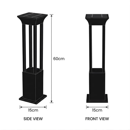 Premium Solar - Powered Square Bollard Light - Elegant Outdoor Lawn Illumination – Buy Garden Light Online at FUTURKART