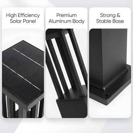Premium Solar - Powered Square Bollard Light - Elegant Outdoor Lawn Illumination – Buy Garden Light Online at FUTURKART