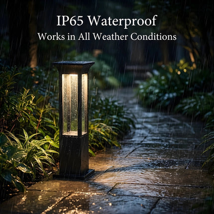 Premium Solar - Powered Square Bollard Light - Elegant Outdoor Lawn Illumination – Buy Garden Light Online at FUTURKART