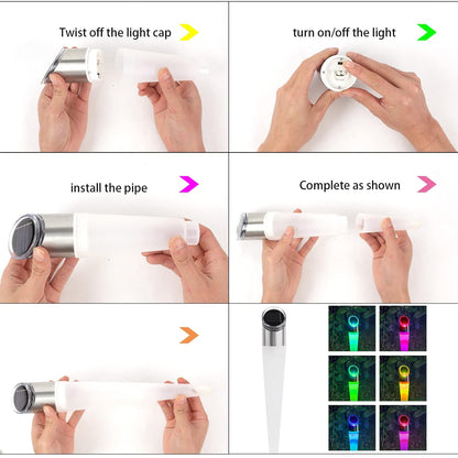 Step-by-step guide on how to use a light fixture with images of hands performing actions.