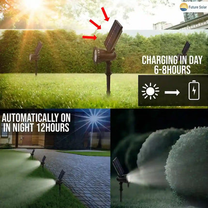 RGB solar garden spike light for outdoor garden and pathway lighting.