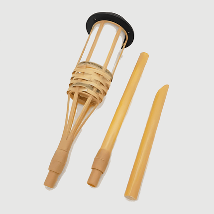 Solar Bamboo Tiki Torch Light – Flickering Amber Flame LED Pathway Lamps for Garden, Patio & Yard(Pack of 2) – Buy Garden Light Online at FUTURKART