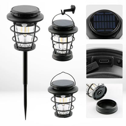 Solar Camping Lantern Garden Light, 3 - in - 1 Hanging, Wall & Spike Mount Outdoor Decorative Lamp – Buy Garden Light Online at FUTURKART