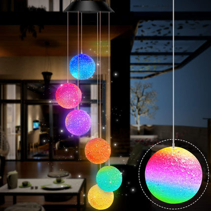 Solar Crystal Ball Wind Chime – Spiral Spinner Hanging Light with Color - Changing LEDs – Buy Garden Light Online at FUTURKART