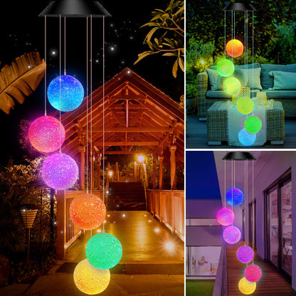 Solar Crystal Ball Wind Chime – Spiral Spinner Hanging Light with Color - Changing LEDs – Buy Garden Light Online at FUTURKART