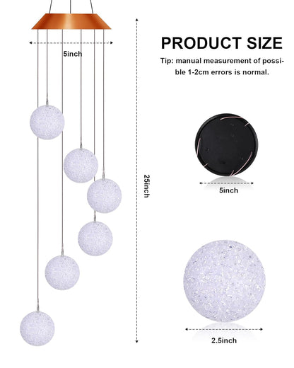 Solar Crystal Ball Wind Chime – Spiral Spinner Hanging Light with Color - Changing LEDs – Buy Garden Light Online at FUTURKART