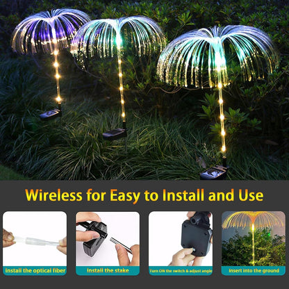 Solar Fiber Optic Jellyfish Light RGB – Unique Decorative Solar Pathway Lamp(Pack of 2) – Buy Garden Light Online at FUTURKART