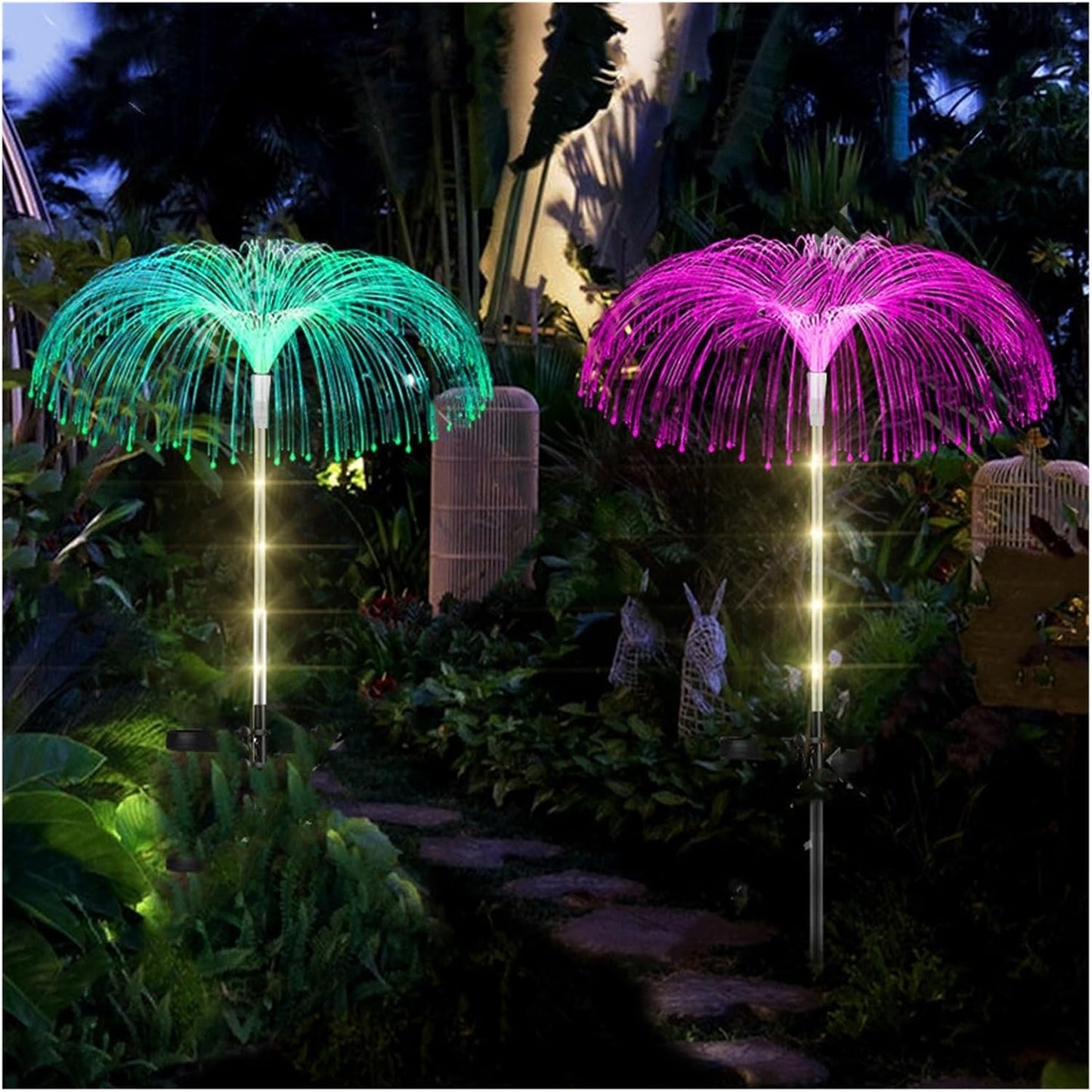 Solar Fiber Optic Jellyfish Light RGB – Unique Decorative Solar Pathway Lamp(Pack of 2) – Buy Garden Light Online at FUTURKART
