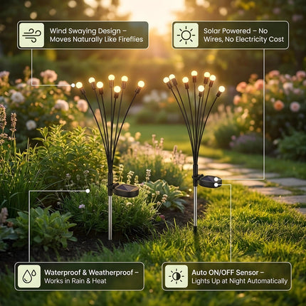 Solar Firefly Garden Lights (Warm White) Magical Wind - Swaying LED Lawn Lamps(Pack of 2) – Buy Garden Light Online at FUTURKART