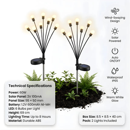 Solar Firefly Garden Lights (Warm White) Magical Wind - Swaying LED Lawn Lamps(Pack of 2) – Buy Garden Light Online at FUTURKART