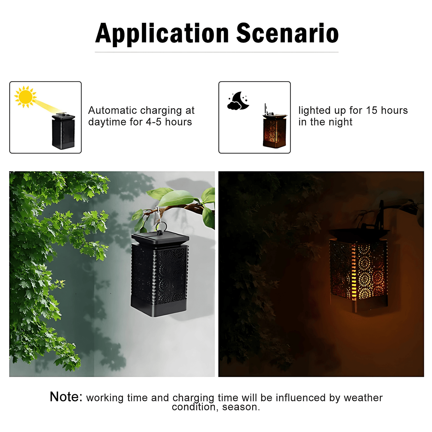Solar Flame Lantern – Flickering Flame LED Waterproof Solar Light – Buy Garden Light Online at FUTURKART