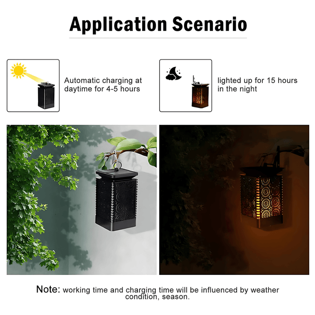 Solar Flame Lantern – Flickering Flame LED Waterproof Solar Light – Buy Garden Light Online at FUTURKART