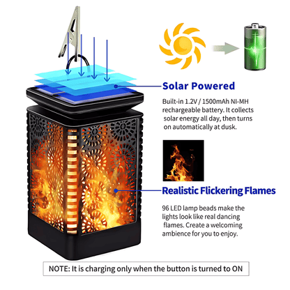 Solar Flame Lantern – Flickering Flame LED Waterproof Solar Light – Buy Garden Light Online at FUTURKART