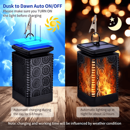 Solar Flame Lantern – Flickering Flame LED Waterproof Solar Light – Buy Garden Light Online at FUTURKART