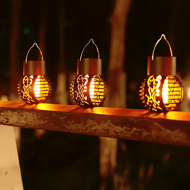Solar Flicker Flame Lantern Light – Decorative Hanging Solar Lamp (Pack of 4) – Buy Garden Light Online at FUTURKART