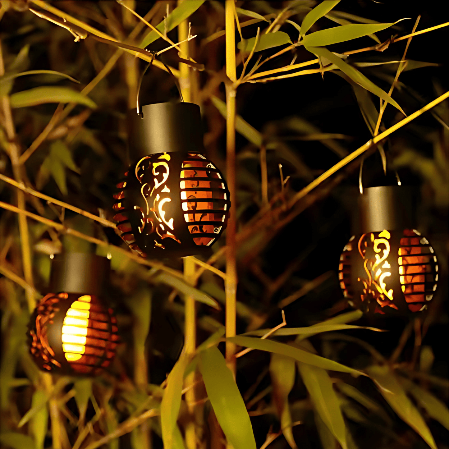 Solar Flicker Flame Lantern Light – Decorative Hanging Solar Lamp (Pack of 4) – Buy Garden Light Online at FUTURKART