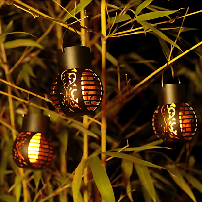 Solar Flicker Flame Lantern Light – Decorative Hanging Solar Lamp (Pack of 4) – Buy Garden Light Online at FUTURKART