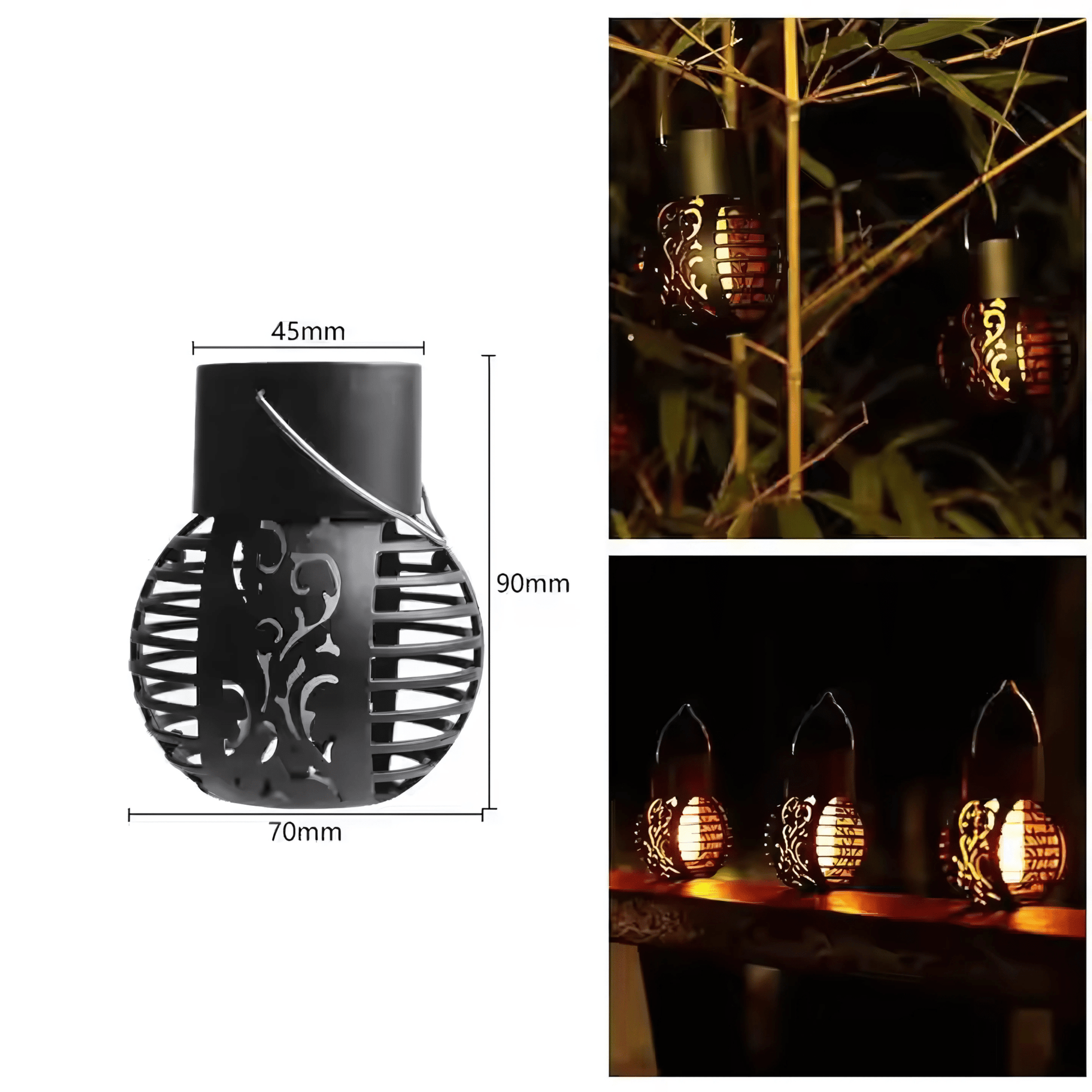 Solar Flicker Flame Lantern Light – Decorative Hanging Solar Lamp (Pack of 4) – Buy Garden Light Online at FUTURKART