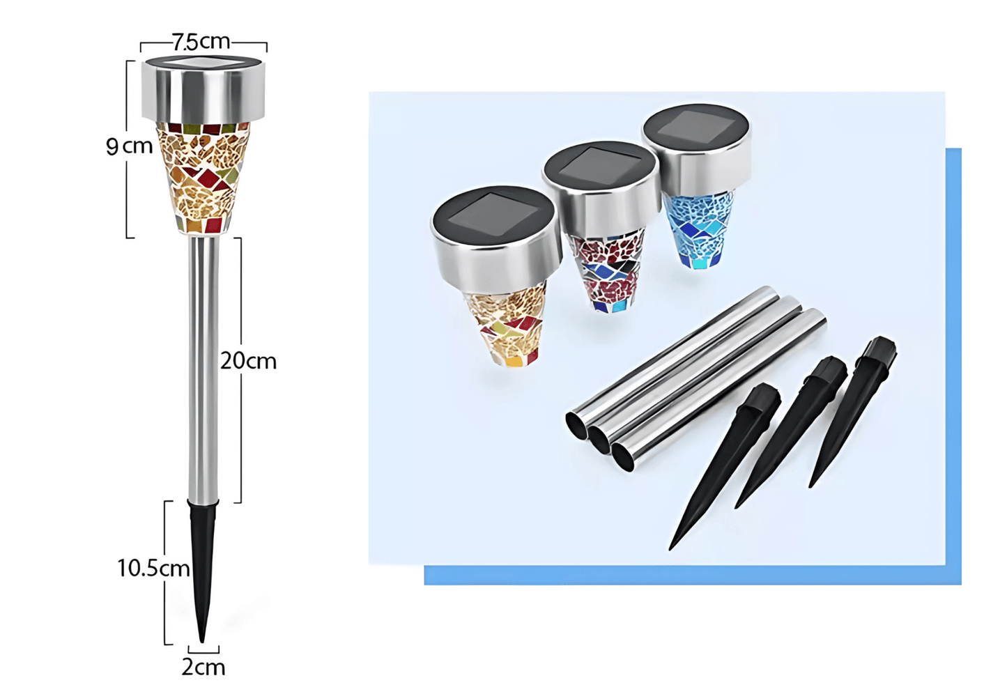 Solar Garden Landscape Decorative Lawn Lamp – Outdoor Waterproof Glass Path Light for Patios & Walkways (Pack of 3) – Buy Garden Light Online at FUTURKART