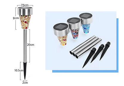 Solar Garden Landscape Decorative Lawn Lamp – Outdoor Waterproof Glass Path Light for Patios & Walkways (Pack of 3) – Buy Garden Light Online at FUTURKART