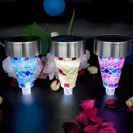 Solar Garden Landscape Decorative Lawn Lamp – Outdoor Waterproof Glass Path Light for Patios & Walkways (Pack of 3) – Buy Garden Light Online at FUTURKART