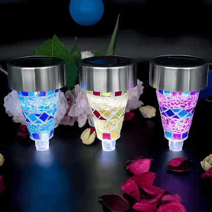 Solar Garden Landscape Decorative Lawn Lamp – Outdoor Waterproof Glass Path Light for Patios & Walkways (Pack of 3) – Buy Garden Light Online at FUTURKART