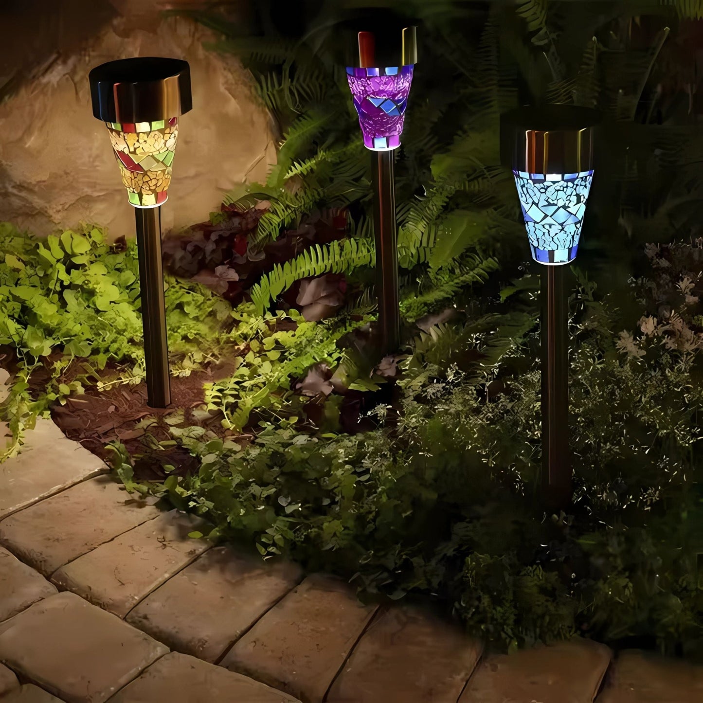 Solar Garden Landscape Decorative Lawn Lamp – Outdoor Waterproof Glass Path Light for Patios & Walkways (Pack of 3) – Buy Garden Light Online at FUTURKART