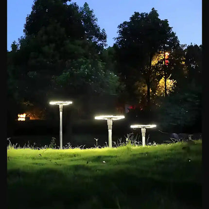 Solar garden light for pathways, lawns, and landscape lighting.