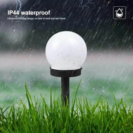 Solar garden pathway light for lawn, walkway, and landscape decoration.