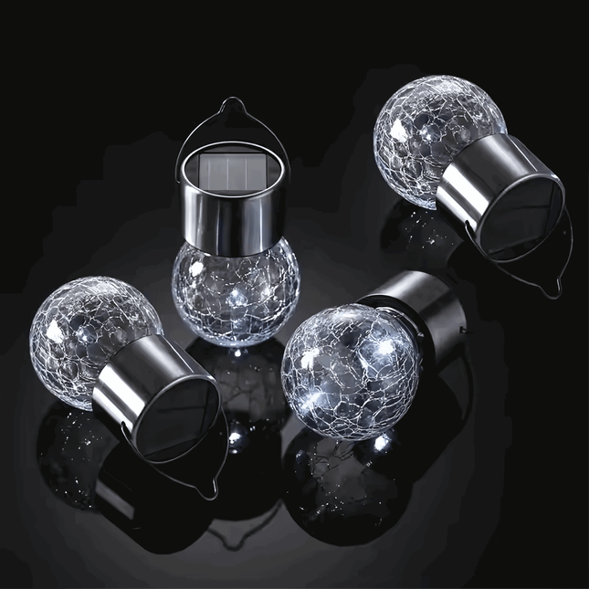 Solar Hanging Wishing Bottle Small Light – Elegant Crackle Glass LED Lantern for Outdoor Decor(Pack of 1) – Buy Garden Light Online at FUTURKART