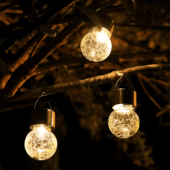 Solar Hanging Wishing Bottle Small Light – Elegant Crackle Glass LED Lantern for Outdoor Decor(Pack of 1) – Buy Garden Light Online at FUTURKART