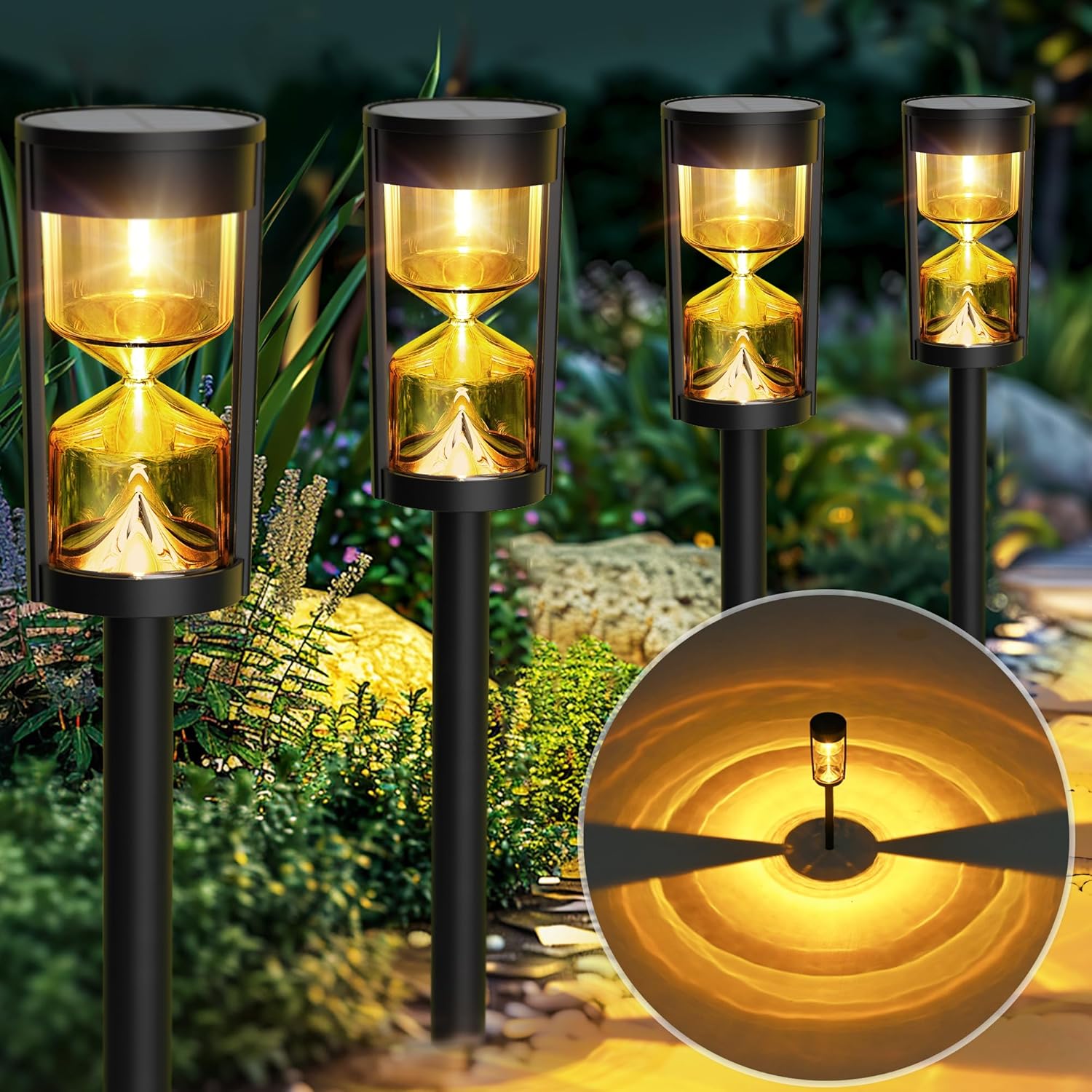 Solar Hourglass Path Light, Outdoor Waterproof Garden Lantern (Pack of 1) – Buy Garden Light Online at FUTURKART