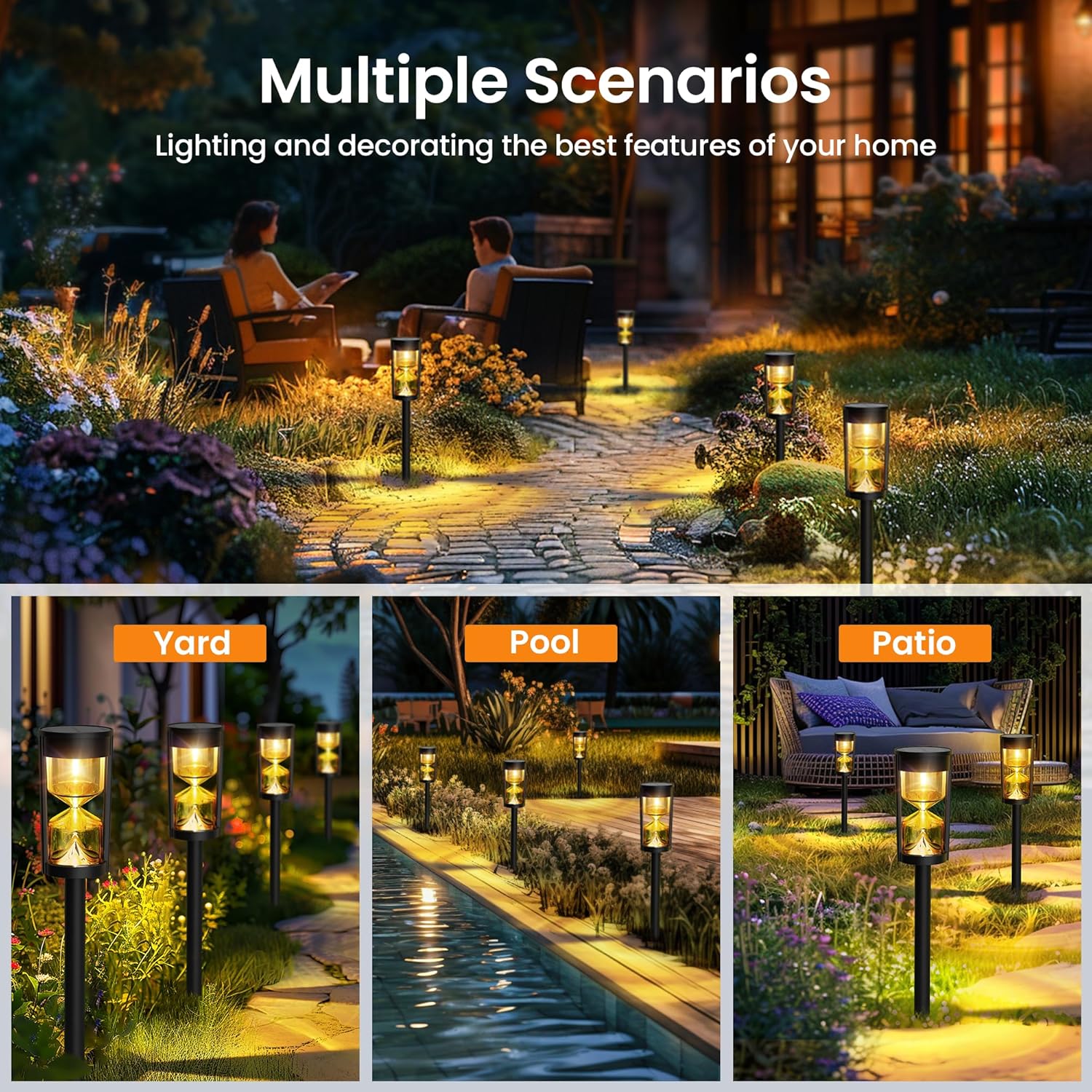 Solar Hourglass Path Light, Outdoor Waterproof Garden Lantern (Pack of 1) – Buy Garden Light Online at FUTURKART