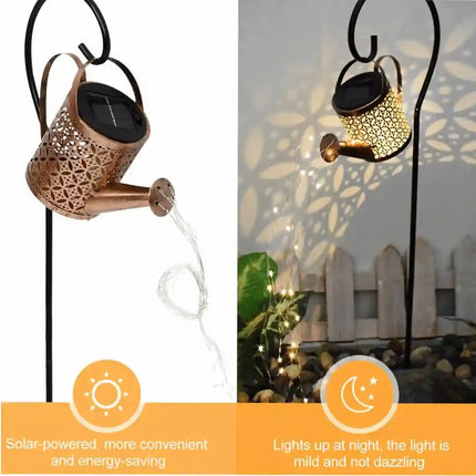 Solar kettle light for garden and outdoor decoration.