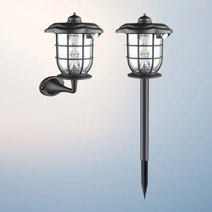 Solar lawn light for garden pathways and outdoor spaces.