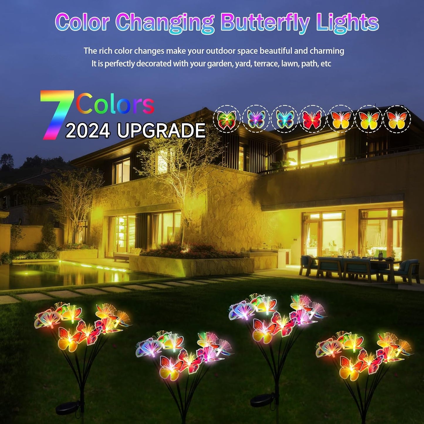 Solar LED Butterfly Garden Light, Outdoor Decorative Swaying Light(Pack of 2) – Buy Garden Light Online at FUTURKART