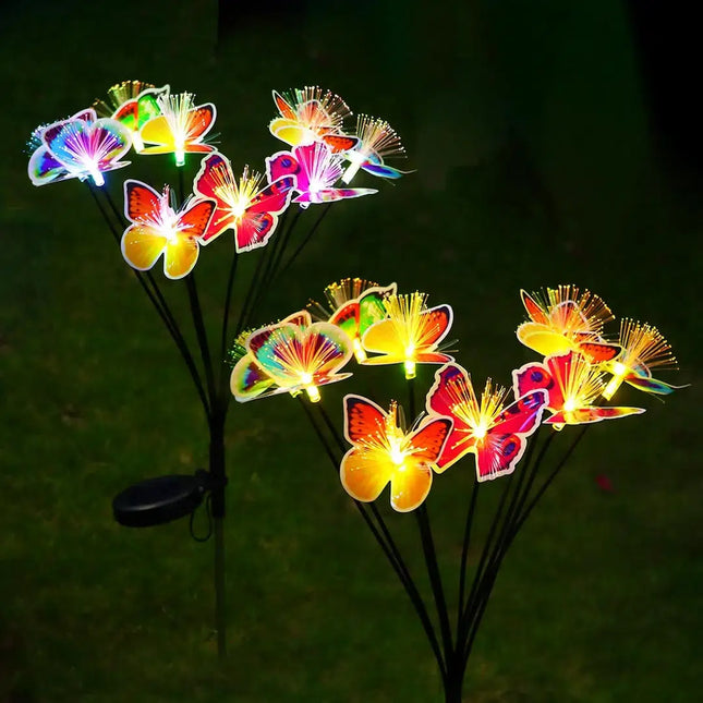 Solar LED butterfly garden light for outdoor decoration