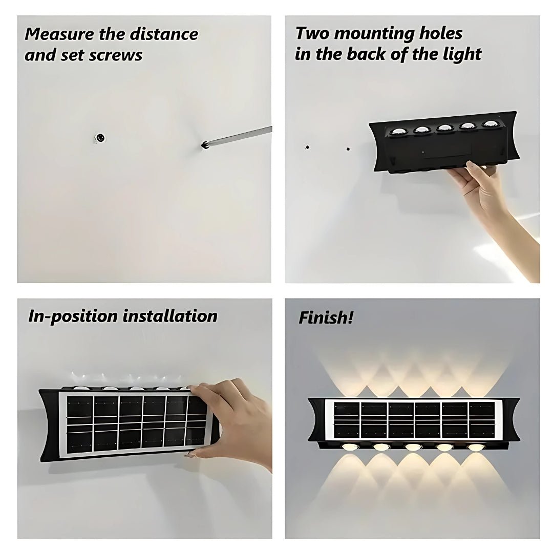 Solar LED Wall Light – Dual Light White & Warm, Outdoor Up & Down Wall Lamp for Home, Patio & Balcony Decoration – Buy WALL LIGHT Online at FUTURKART