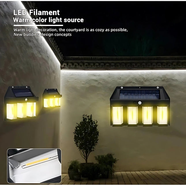Solar Motion Sensor Wall Light, 4 LED Outdoor Waterproof Lamp for Home – Buy WALL LIGHT Online at FUTURKART