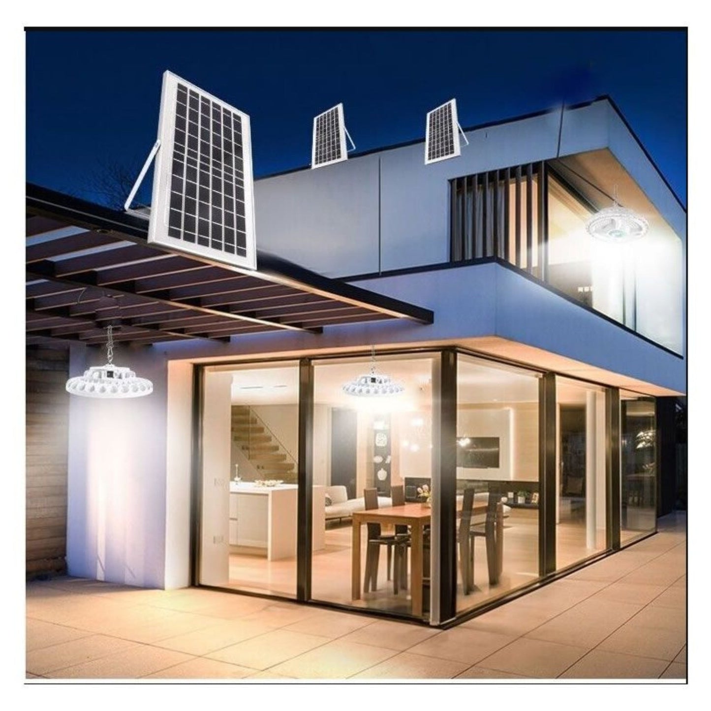 Solar Pendant Ceiling Light with Remote – Indoor/Outdoor Hanging Lamp with Solar Panel – Buy Ceiling Light Online at FUTURKART