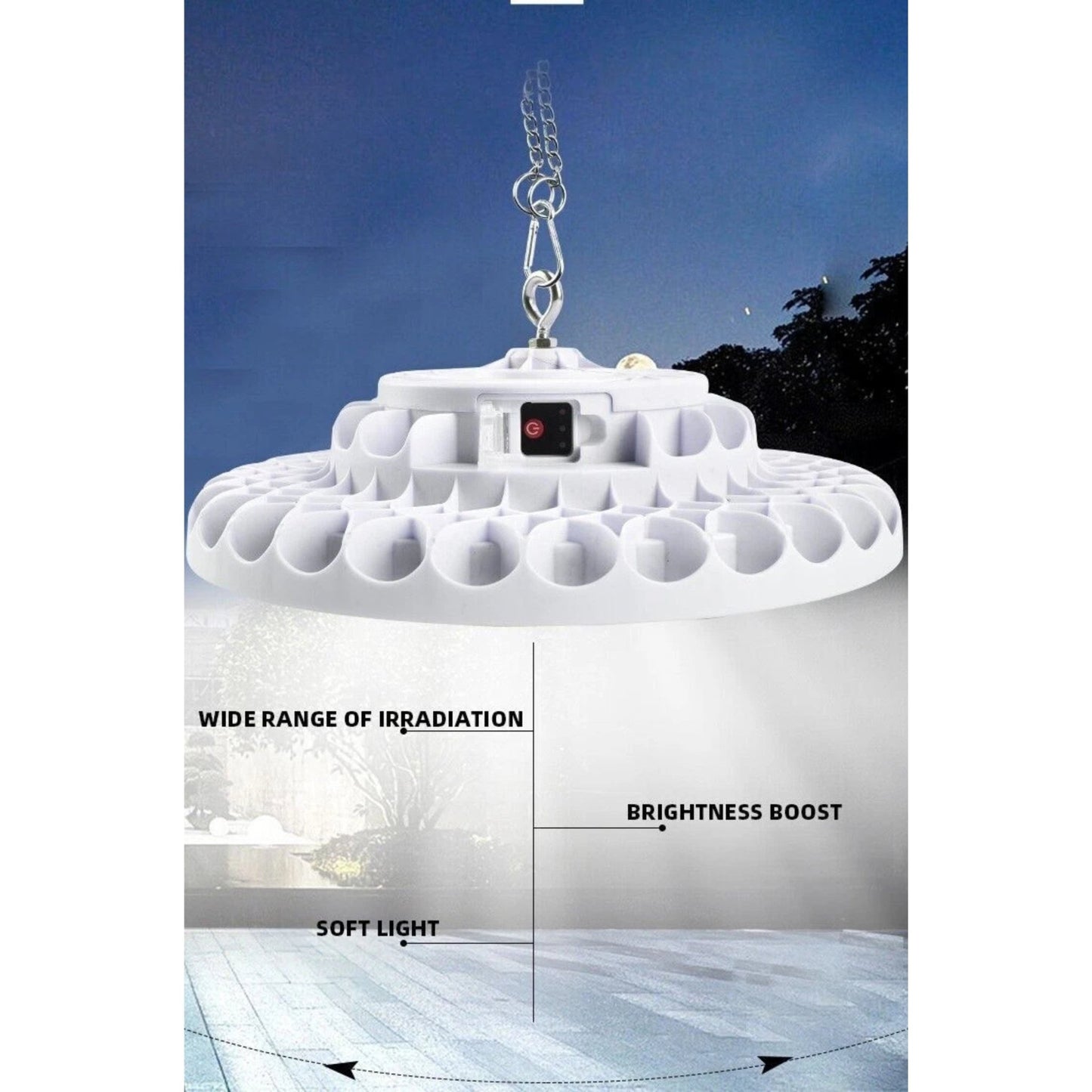 Solar Pendant Ceiling Light with Remote – Indoor/Outdoor Hanging Lamp with Solar Panel – Buy Ceiling Light Online at FUTURKART