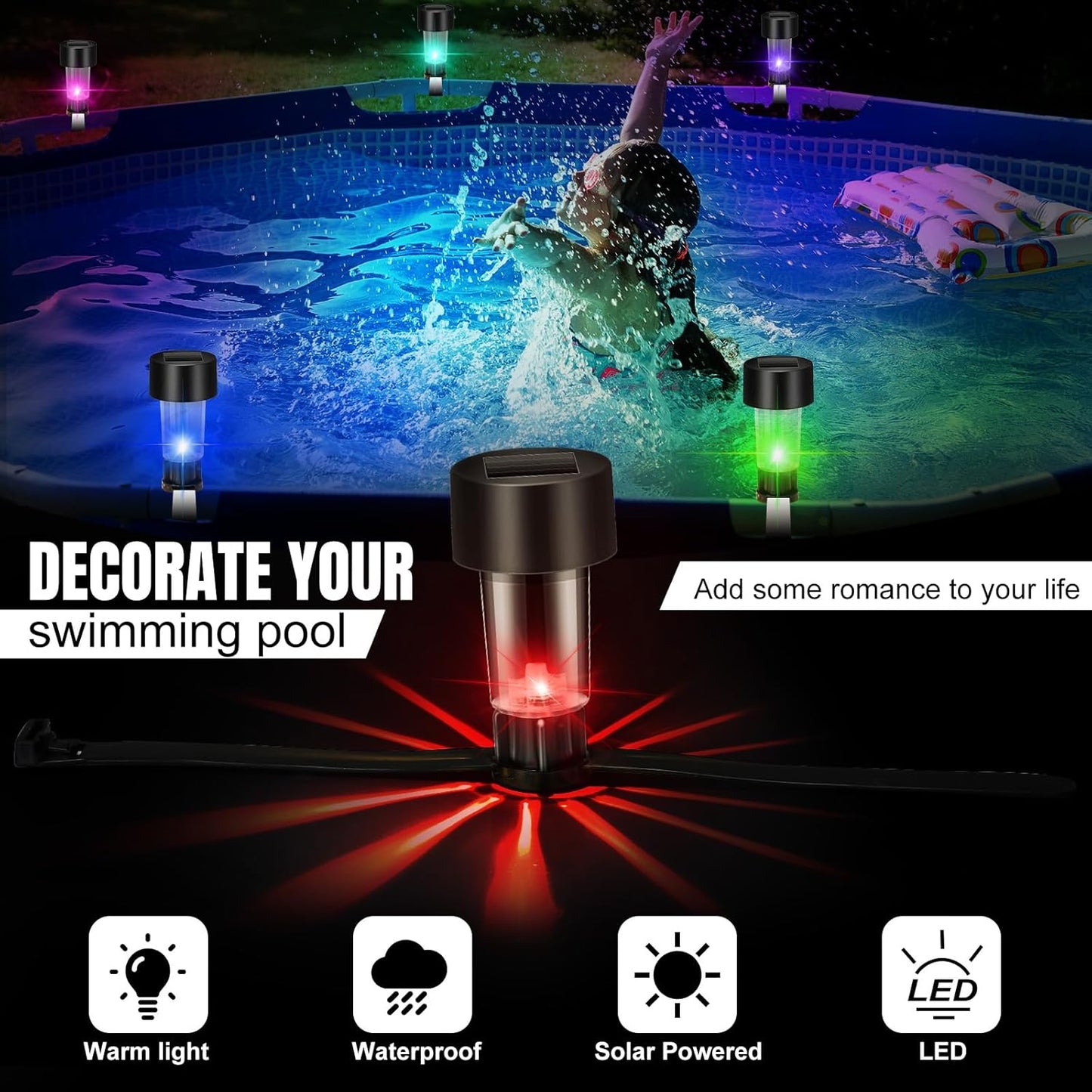 Solar Pool Light, Waterproof Floating LED Night Light for Pools, Hot Tubs & Aquarium Decor (Pack of 10) – Buy Garden Light Online at FUTURKART