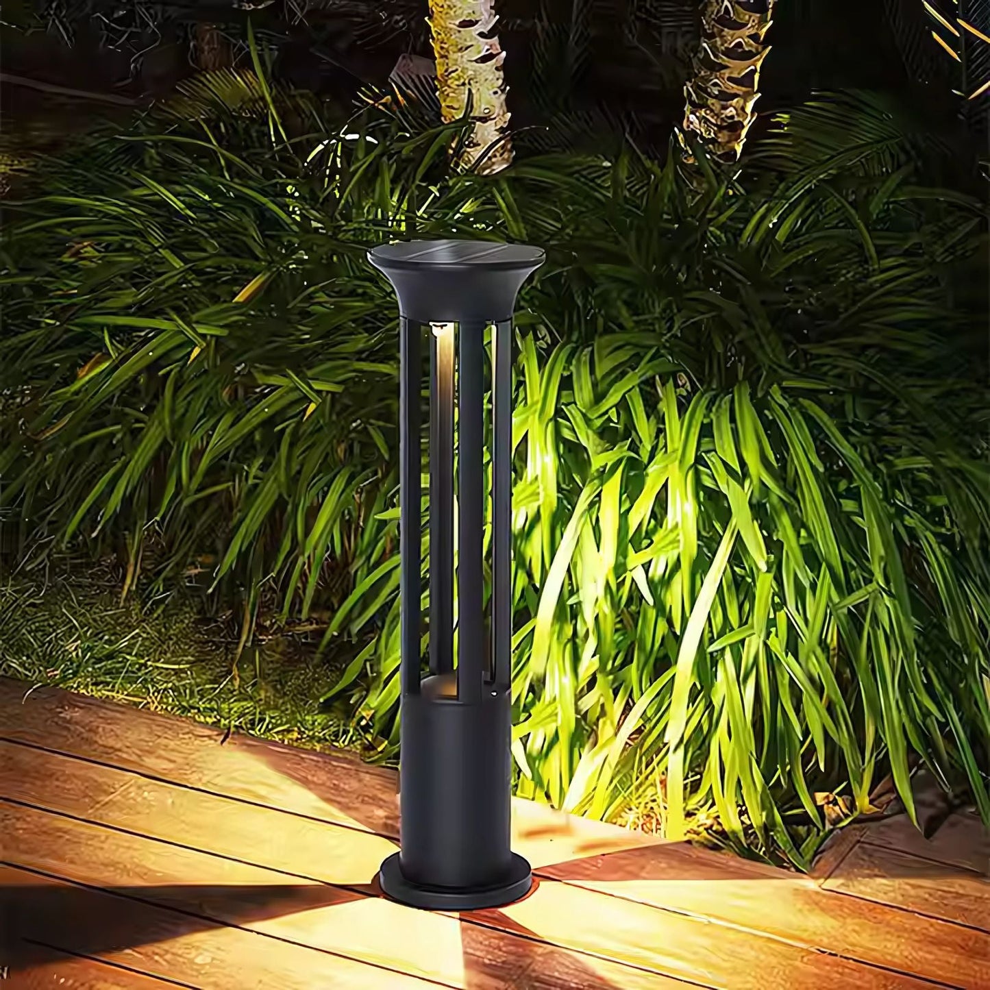 Solar - Powered Round Bollard Lawn Light - Warm White LED | Outdoor Waterproof Garden Lamp with Remote – Buy Garden Light Online at FUTURKART