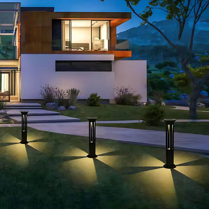Solar - Powered Round Bollard Lawn Light - Warm White LED | Outdoor Waterproof Garden Lamp with Remote – Buy Garden Light Online at FUTURKART