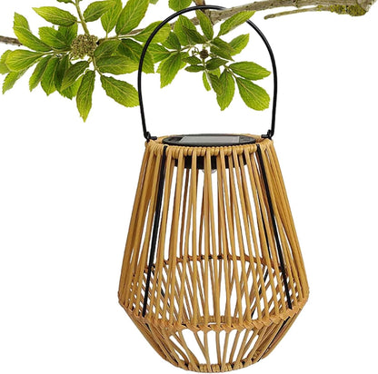 Solar Rattan Bamboo Lamp, Outdoor Hanging Lantern for Garden, Patio & Lawn – Buy Garden Light Online at FUTURKART