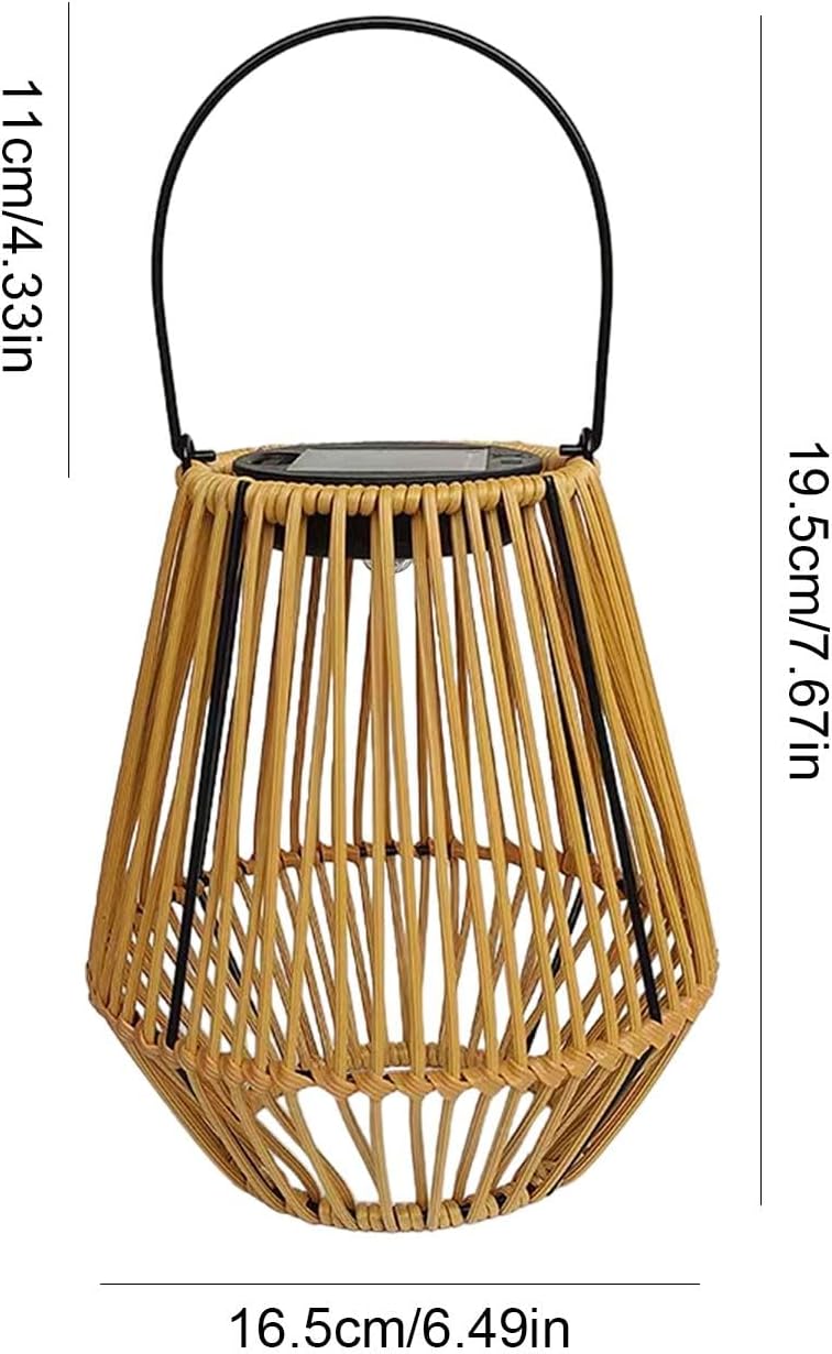 Solar Rattan Bamboo Lamp, Outdoor Hanging Lantern for Garden, Patio & Lawn – Buy Garden Light Online at FUTURKART